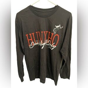 NWOT HUNXHO One Night Only Tour Merch Black Long Sleeve Crew Neck City T-Shirt